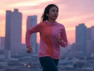 Early morning jogger embracing a viral routine for success
